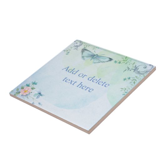 Blauwe vlinder tegeltje (Zijkant)