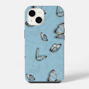 Blauwe Vlinder Telefoonhoes Schattige Y2K Stijl iPhone 14 Hoesje
