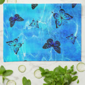 Blauwe vlinder theedoek (Gevouwen)
