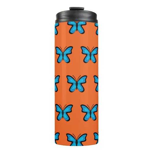 Blauwe Vlinder Thermosbeker (Voorkant)