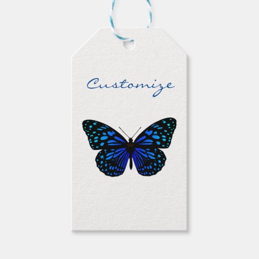 Blauwe vlinder Thunder_Cove Cadeaulabel (Voorkant)