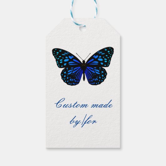 Blauwe vlinder Thunder_Cove Cadeaulabel (Achterkant)