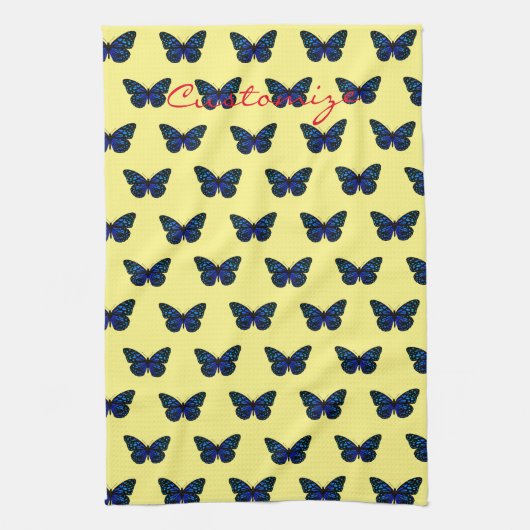 Blauwe vlinder Thunder_Cove Kitchen Towel Theedoek (Verticaal)