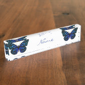 Blauwe vlinder Thunder_Cove Naambordje (Zijkant)