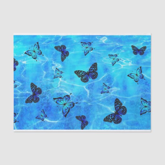 Blauwe vlinder tissuepapier (Voorkant)