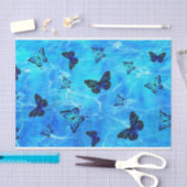 Blauwe vlinder tissuepapier (Craft)