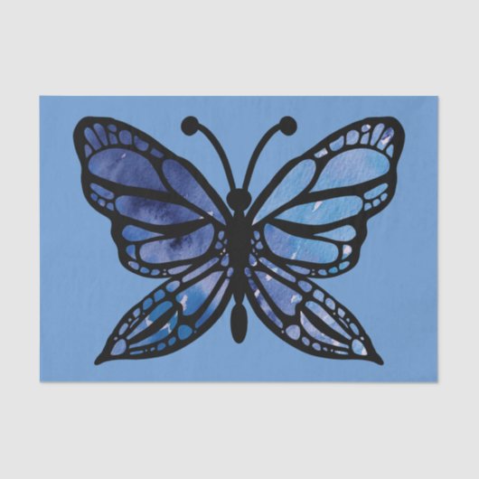 Blauwe vlinder tissuepapier (Voorkant)