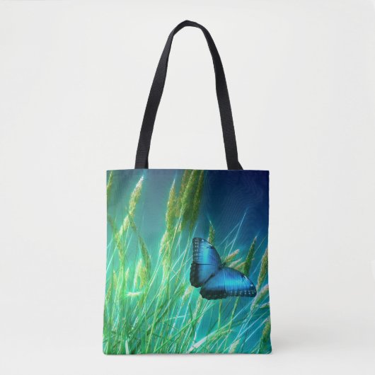 Blauwe vlinder tote bag (Voorkant)