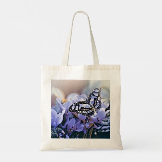 Blauwe vlinder tote bag (Achterkant)
