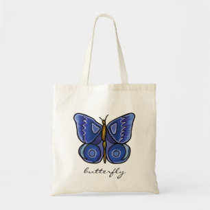 Blauwe vlinder tote bag