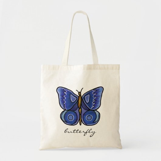 Blauwe vlinder tote bag (Voorkant)