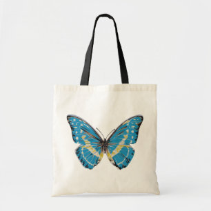 Blauwe vlinder tote bag