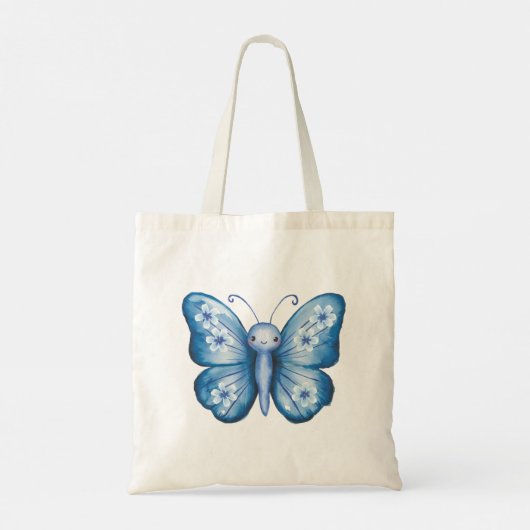 Blauwe vlinder tote bag (Achterkant)