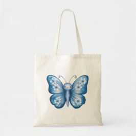 Blauwe vlinder tote bag