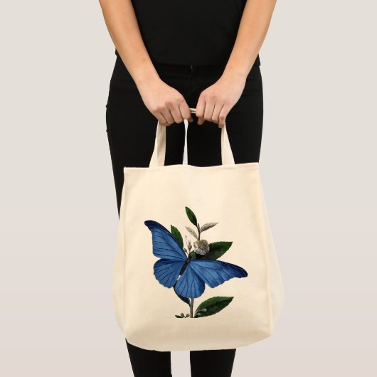 Blauwe vlinder tote bag (Voorkant (product))