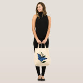 Blauwe vlinder tote bag (Voorkant (model))