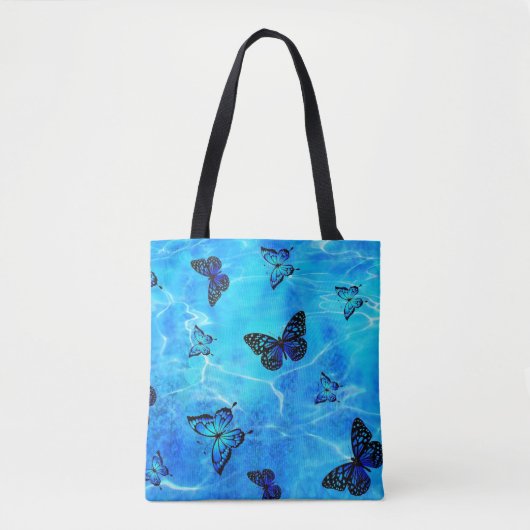 Blauwe Vlinder Tote Bag (Voorkant)