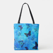 Blauwe Vlinder Tote Bag (Achterkant)