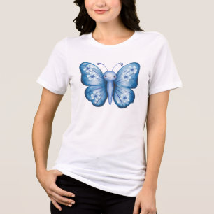 Blauwe vlinder Tri-Blend shirt