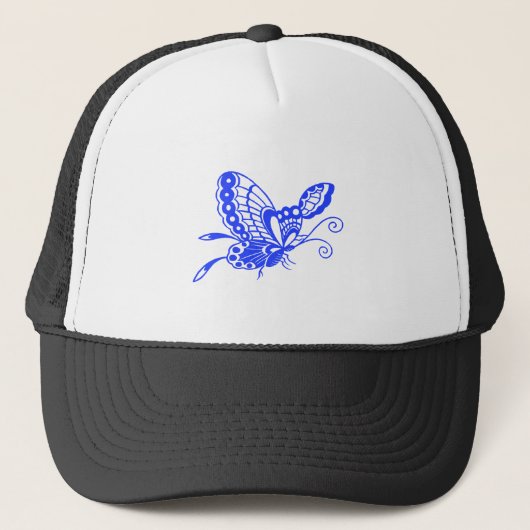 Blauwe Vlinder Trucker Pet (Voorkant)