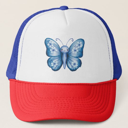Blauwe vlinder trucker pet (Voorkant)