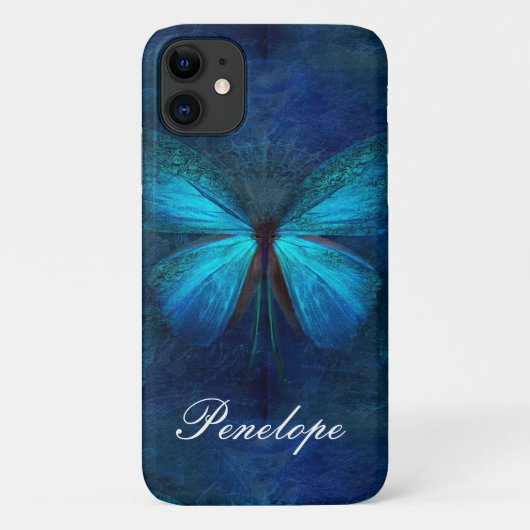 Blauwe vlinder van Joy & Luck Case-Mate iPhone Case (Achterkant)
