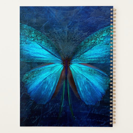 Blauwe vlinder van Joy & Luck Planner (Achterkant)
