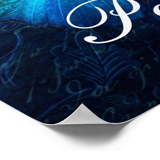 Blauwe vlinder van Joy & Luck Poster (Hoek)