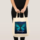 Blauwe vlinder van Joy & Luck Tote Bag (Voorkant (product))