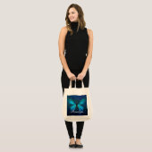 Blauwe vlinder van Joy & Luck Tote Bag (Voorkant (model))