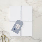 Blauwe Vlinder Verjaardag Cadeaulabel (Met Touw)