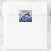 Blauwe vlinder vierkante sticker (Tas)
