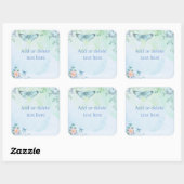 Blauwe vlinder vierkante sticker (Vel)