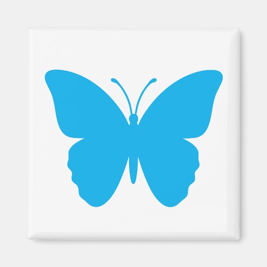 Blauwe Vlinder Vierkante Vorm Magneet (Voorkant)