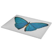 Blauwe Vlinder Vintage Glas Snijplank (Hoek)