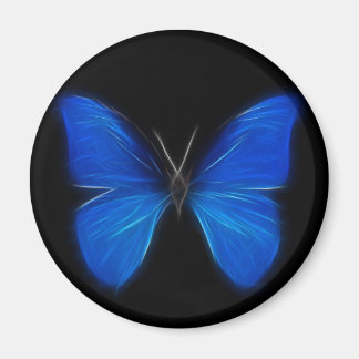 Blauwe vlinder vliegend insect magneet