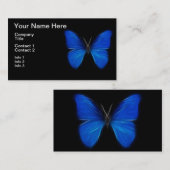 Blauwe vlinder vliegend insect visitekaartje (Voorkant / Achterkant)