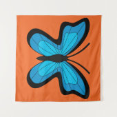 Blauwe Vlinder Wandkleed (Voorkant (horizontaal))