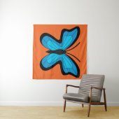 Blauwe Vlinder Wandkleed (In Situ (horizontaal))