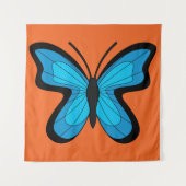 Blauwe Vlinder Wandkleed (Voorkant)