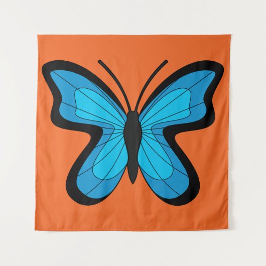 Blauwe Vlinder Wandkleed (Voorkant)
