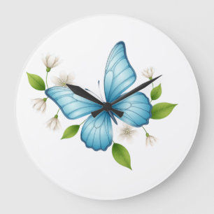 Blauwe Vlinder Wandklok