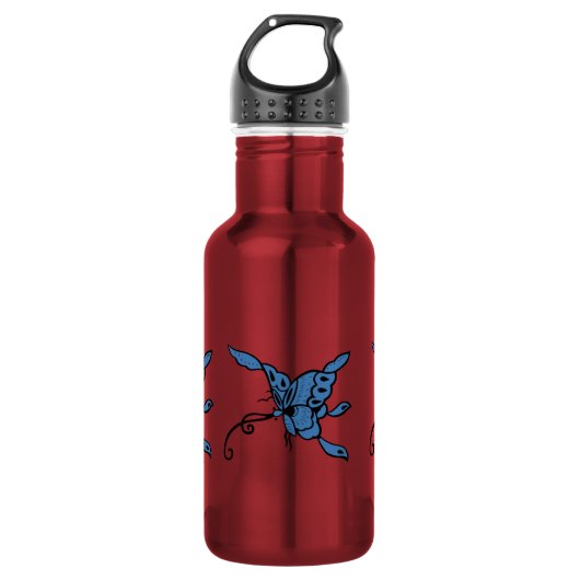 Blauwe vlinder waterfles  (Voorkant)