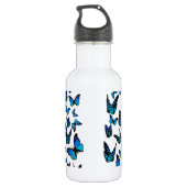 blauwe vlinder waterfles  (Achterkant)