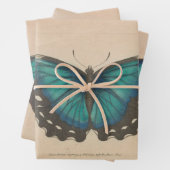  blauwe vlinder zwaar ontledingsgewicht inpakpapier vel (In situ)