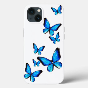Blauwe vlinderaqua waterverf illustratie speck Case-Mate iPhone case