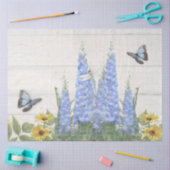 Blauwe vlinderbloembloem ontbinden tissuepapier (Craft)