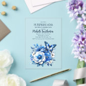 Blauwe vlinderbloemen verrassen 60ste verjaardag acryl uitnodigingen (Insitu (Huwelijk))