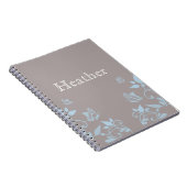 Blauwe vlinderbloemig Notitieboek (Rechterzijde)