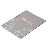 Blauwe vlinderbloemig Notitieboek (Linkerzijde)